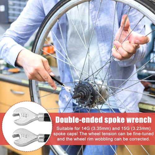 Juego de Llaves de Radios para Bicicleta de 6 Piezas, Herramientas para Truinar Ruedas con Palancas para Neumáticos miniatura 4