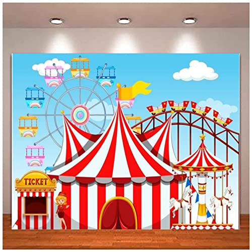 Zirkuszelt Fotografie Zirkuszelt Karussell Achterbahn Vergnügungspark...