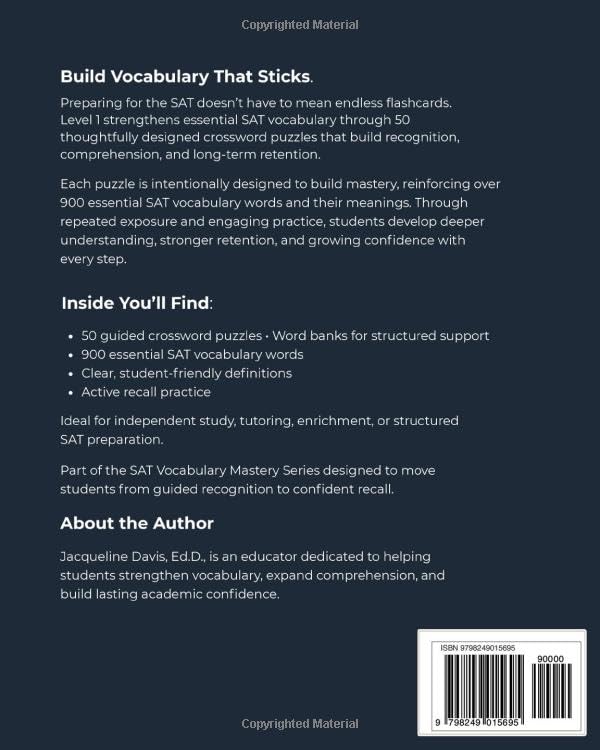SAT Crossword Puzzles for Teens: Level 1: 50 Puzzles with 900 Essential SAT Words & Definitions for Grades 8–12 (SAT Vocabulary Crossword Puzzles for Teens) image 3