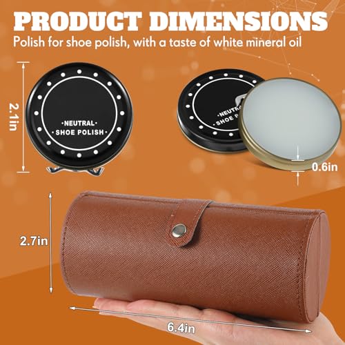 Loopeer 5 Pcs Shoe Shine Kit Leather Shoe Polish Brush Care Kit (Brown,Elegant)