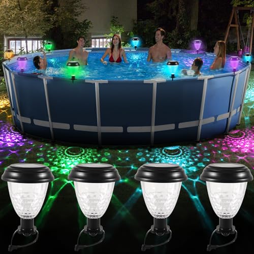 Joycabin 4 Stück Solar Poolbeleuchtung für Frame Pools, LED Pool Beleuchtung mit Farbige Lichter, IP65 Wasserdicht Teichbeleuchtung Solar für Pool Deko,Garten, Treppen,Terrasse, Hof, Frame Pools Joycabin 4 Stück Solar Poolbeleuchtung für Frame Pools, LED Pool Beleuchtung mit Farbige Lichter, IP65 Wasserdicht Teichbeleuchtung Solar für Pool Deko,Garten, Treppen,Terrasse, Hof, Frame Pools