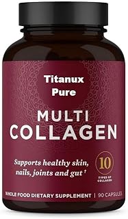 Collagen Peptides Pills, Hydrolyzed Multi Collagen Supplement, Types I, II, II, V & X, Supports Healthy Skin and Nails, Gut Health and Joints, 90 Capsules