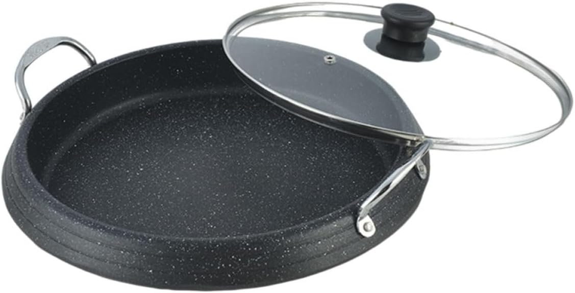 Mikinona 1pc Flat Pan for Barbecue Round Baking Tray Non-stick Grill Plate for Outdoor Cooking