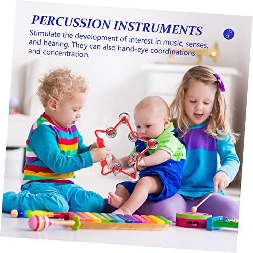 Abaodam 2 Peças Sino De Cinco Estrelas Pandeiro Instrumento Musical Mão Jingle Sinos Chocalho Brinqu