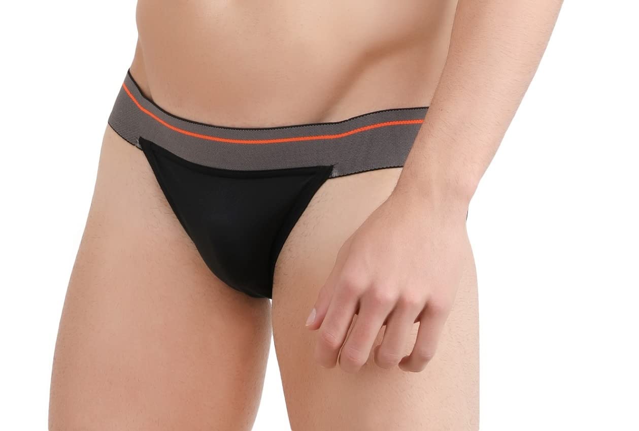 WMX Gym Supporter for Men | Ideal for Workout and Running, Cricket, Tennis, Sports| Compression Brief Abdomen Support for Boys (S, Athletic) Black