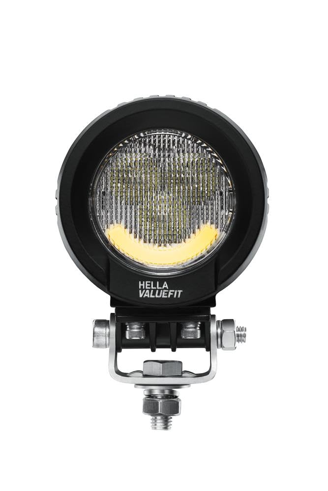 HELLA VALUEFIT 1G0 357 109-111 Phare de Travail LED R2100 2.0 - 12/24V - 2300lm - Montage en saillie - Système d'étrier - Éclairage du champs proche - Câble: 300mm - Quantité: 1