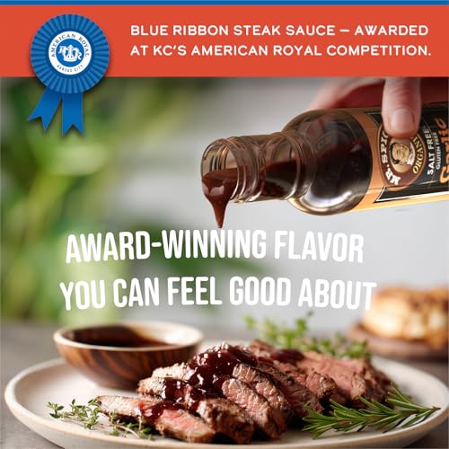 Image of Mr. Spice Organic Garlic Steak Sauce, Salt Free Steak Sauce and Marinade, Gluten Free, Low Sodium Sauces and Marinades, Grill & Air Fryer, No Salt Award-Winning Flavor, 13.5 Ounce (Pack of 1)
