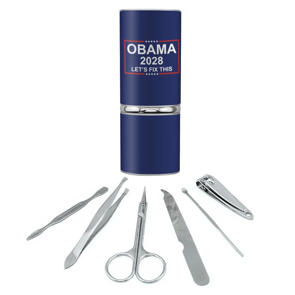GRAPHICS & MORE Obama 2028 Stainless Steel Manicure Pedicure Grooming Beauty Care Travel Kit