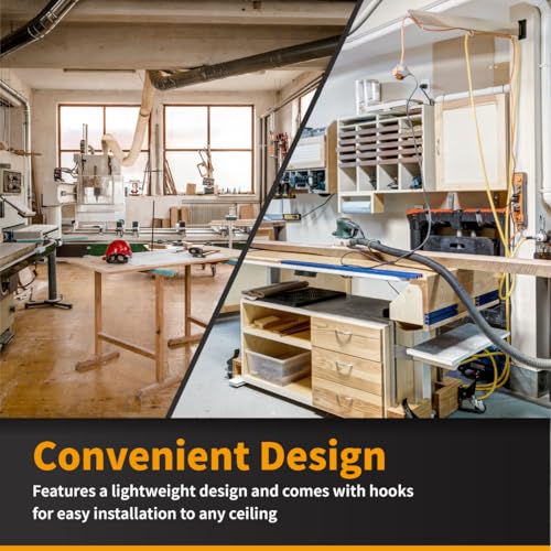 Image of POWERTEC AF4001E 3-Speed RF Remote Controlled Air Filtration System Woodworking (300 /350 /400 CFM), Hanging Air Filter for Dust Collector & Workshop, Air Purifier for Garage