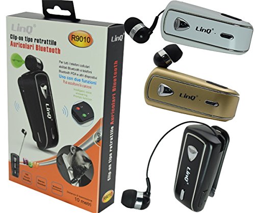 Linq Auricolare Bluetooth Clip-on Colore Nero Cavo...