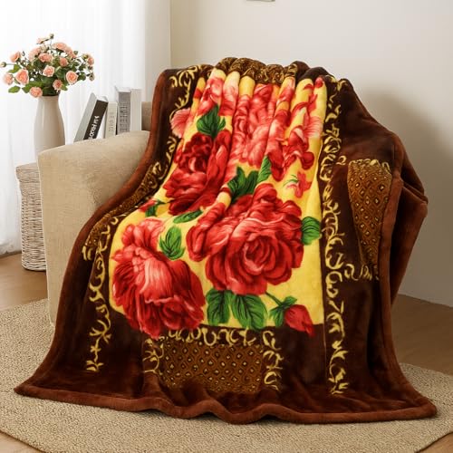 Image of HOMEKART Premium Mink Blanket for Single Bed | Super Soft Cloudy Printed All Season Blanket | Ultra-Soft & Cozy Single Ply | 152 x 228 cm| TC 280 (Pack of 1) (Brown)