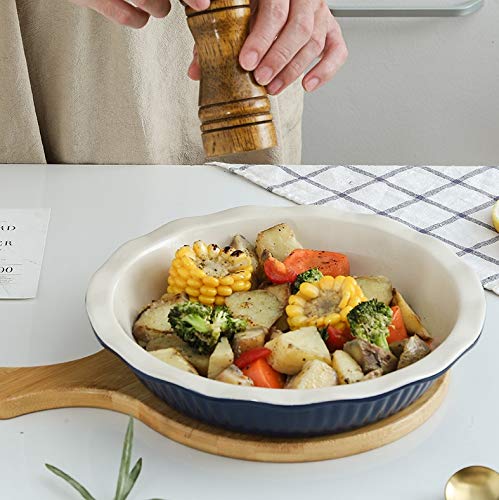 Koov Ceramic Pie Dish, 9 Inches Pie Pan, Pie Plate For Dessert Kitchen, Round Baking Dish Pan For Dinner (Aegean) #TOP6