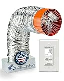 QA-Deluxe 4800 ECM Energy Efficient Whole House Fan–Low Voltage Plug & Play, 3-Speed Wall Switch Temperature&Timer, Removable Grill –10-Year Warranty –Up to 2800 sq ft (2-Story)&1900 sq ft(1-Story)