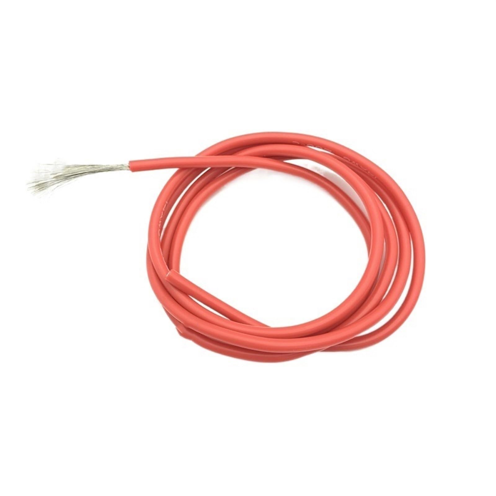 ELLANA Cable Flexible 5 Meters Lamp Lighting Cable, Silicone Rubber Copper Wire, 30 28 26 24 22 20 18 16 14 12 11 10 9 8 7AWG Soft Flexible Electric Wire Extension Connector(Color:8 AWG,Size:RED)