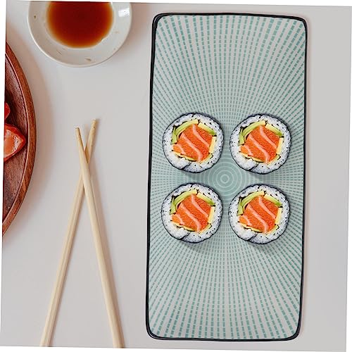Plato rectangular de cerámica para sushi miniatura 3