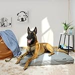 Explore Land Waterproof Dog Bed Cover Canvas Washable Dog Crate Pad Replacement Cover for 48 Inch Crate, 46Lx29Wx4H inch, Gray