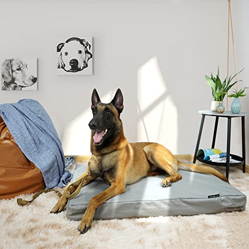 Explore Land Waterproof Dog Bed Cover Canvas Washable Dog Crate Pad Replacement Cover for 42 Inch Crate, 40Lx27Wx4H inch, Gray by Explore Land - Image 2