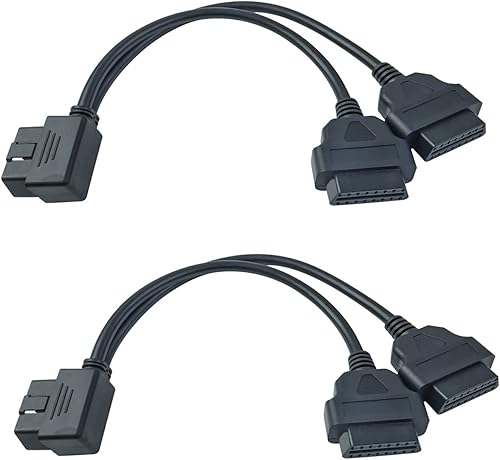 Adaptador de cable de extensión divisor OBD2 de 16 pines 1 adaptador de cable de extensión macho y 2 hembra