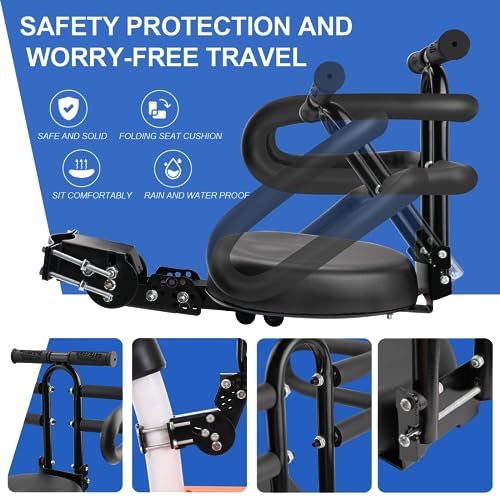 Image of Thicken Front Child Bike Seat,Foldable Front Mounted Kids Bike Seat for City Bicycles Hybrid Cruiser Bicycles Pedal Scooter Motorcycle Bicycles