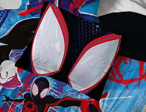 Image of Marvel Spiderman Twin Comforter Set 5 Piece Kids Bedding for Boys, Multi | Bed in a Bag, Comforter Sheets Sham Pillowcase, Official Brand, Soft Microfiber, Machine Washable, Easy Care, Boys Gift