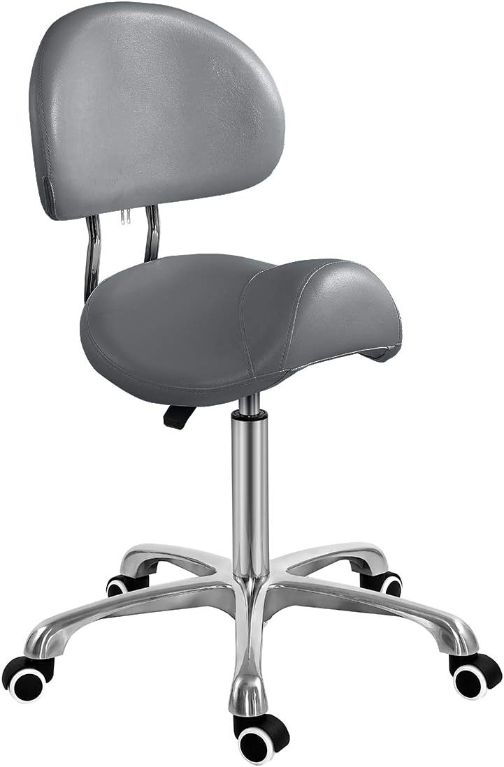 Buy Saddle Stool Chair With Back Ergonomic Rolling Esthetician Seat For Salon Tattoo Shop Spa Home Dentist Clinic With Backrest