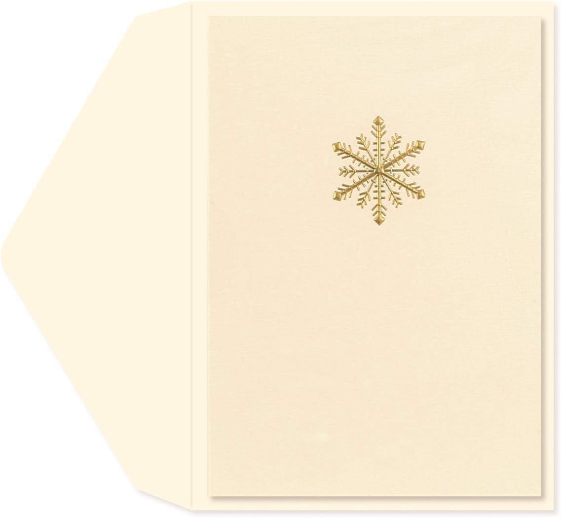 Graphique Traditional Snowflake Cards | Pack of 15 Cards with Envelopes | Christmas Greetings | La Petite Noel Collection | Embossing and Gold Foil Accents | Boxed Set | 3.25" x 4.75" - Image 3