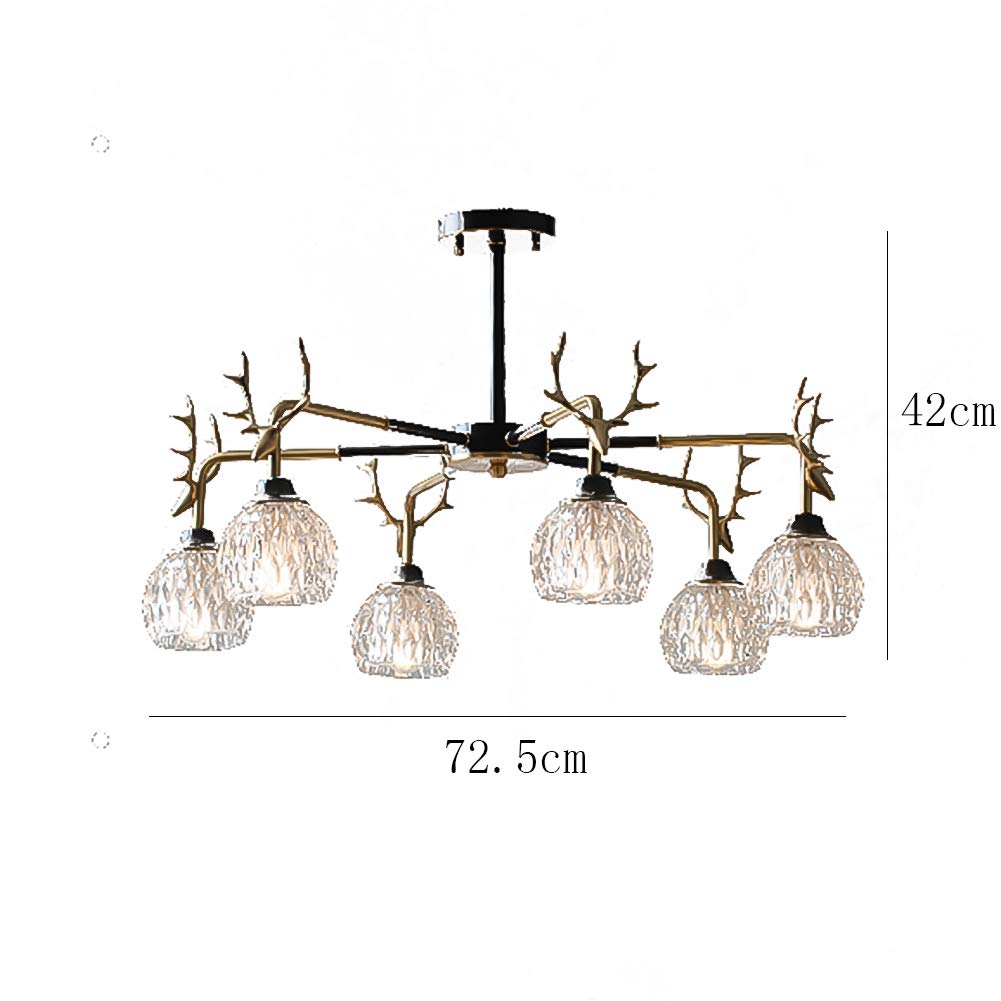 Lampadario Sputnik a 6 luci in Ottone, Moderno, a Sospensione, Stile Industriale di metà secolo, per Cucina, Sala da Pranzo, Soggiorno - Rame 73x42cm (29x17 Pollici) È così Gentile