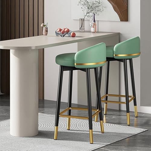 Tabouret de comptoir en PU moderne avec repose-pieds et dossier - 2