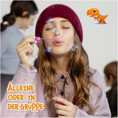 Magicat Dino Seifenblasen Kinder Set I 30 Seifenblasen mit Dinosaurier Design in 6 Farben I Ideal für Kindergeburtstag, Hochzeit & Halloween I Mitgebsel Kindergeburtstag Kleine Geschenke für Kinder