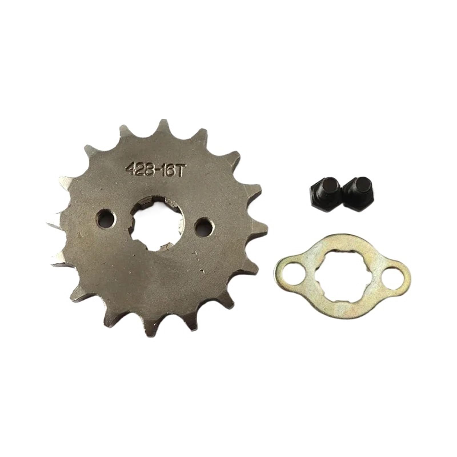 FLFHDUP Motorcycle Sprocket 428# 10T 11T 12T 13T 14T 15T 16T 17T 18T 19T Teeth 17mm 20mm Chain Sprocket With Retainer Plate Lock Chain Sprocket(16T-17mm)