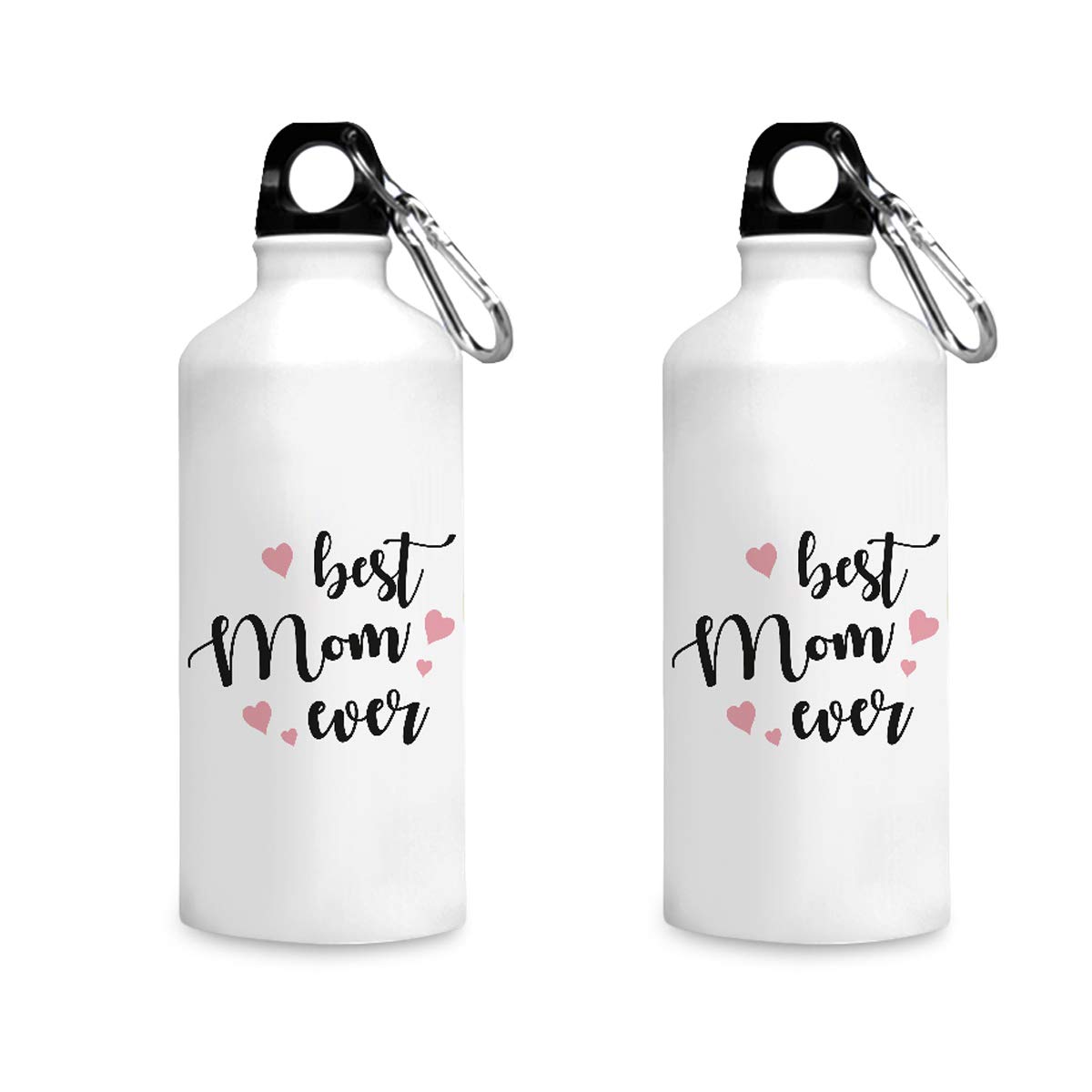Motivate Box India Aluminum Show Your Love to Your Mom Printed Sipper Bottles, 750 Ml, White, 2 Piece
