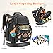 LOKASS Tool Backpack Bag, HVAC Heavy Duty Construction Tools Backpack for Men, 1680D Professional Level Durable Tool Organizer, with Molded Base & Combination Lock, for Electricians & Home Repair