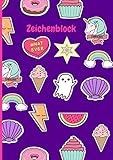 Zeichenblock Kinder: A4 | 100 Leere Seiten, 90 g/m² Hochwertiges papier | Skizzenblock, Skizzenbuch, Zeichenbuch | Einhorn