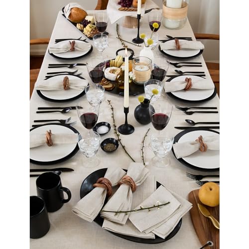Solino Home Linen Light Natural Tablecloth 60 x 144 Inch - Classic Hemstitch, 100% Pure Linen Rectangular Tablecloth - Machine Washable Table Cloth for Spring, Summer by Solino Home - Image 6