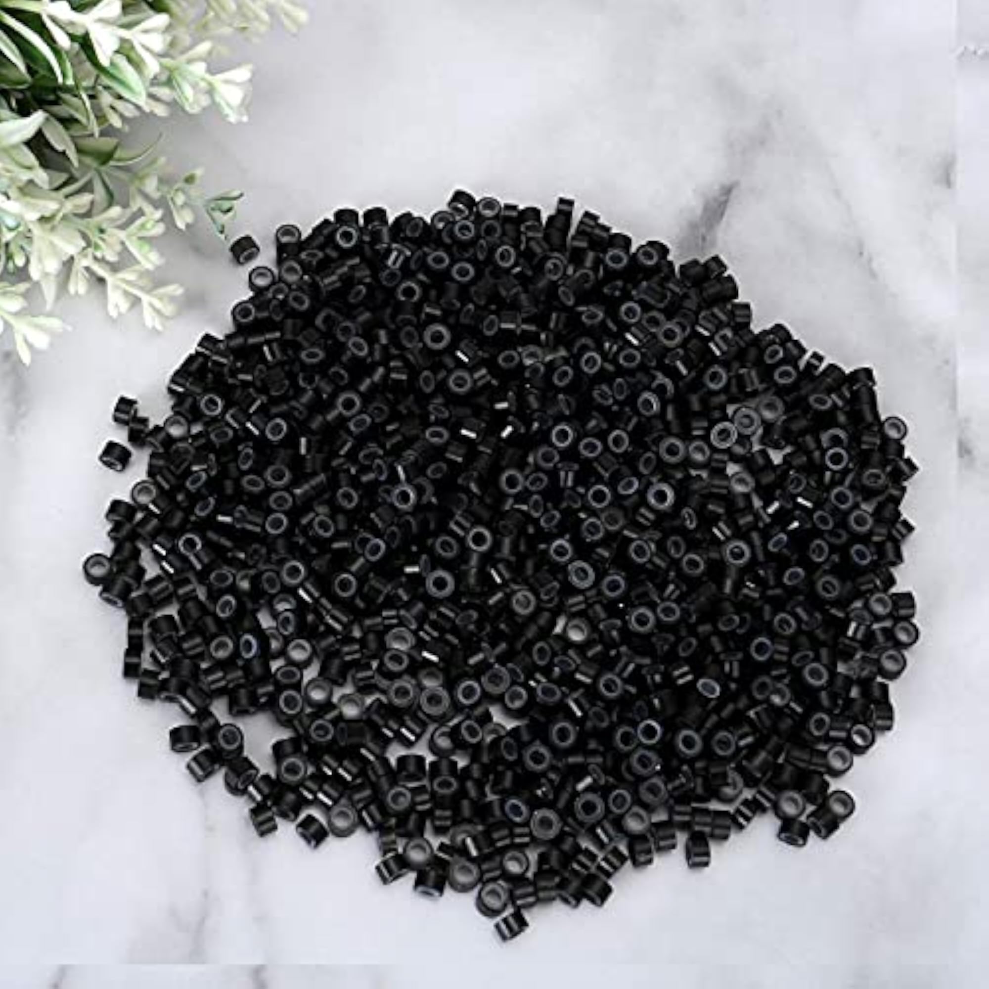 Micro Rings 5mm Black Silicone Lined Links for Hair Extensions