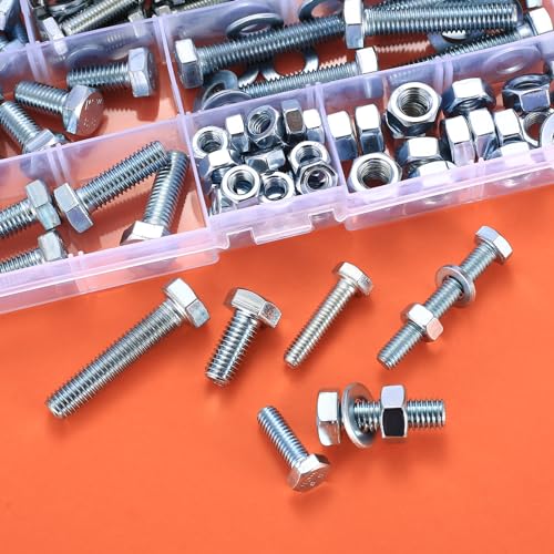 Miniatura 7 de Kit De 135 Piezas M6 M8 Tornillos, Tuercas Y Arandelas - Cabeza Hexagonal, Pernos Hexagonales, Máquina Hexágono Externo