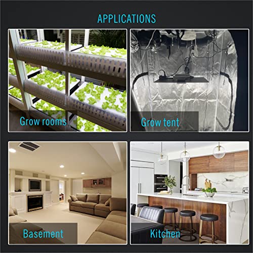 Aygrochy verstelbare kanaalventilator 100 mm, afzuigventilator voor verwarming, koeling, booster, kweektenten… - Image 7