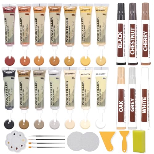 Mastic Bois 20 Couleurs, Pate a Bois Rebouchage Comprendre 14 Pâte à Bois et 6...