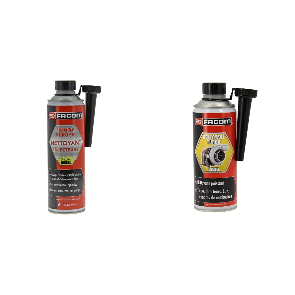 Facom 006035 Nettoyant Injection Diesel, Formule Pro+, 600 ML & 006023 Nettoyant Turbo, 475 ML