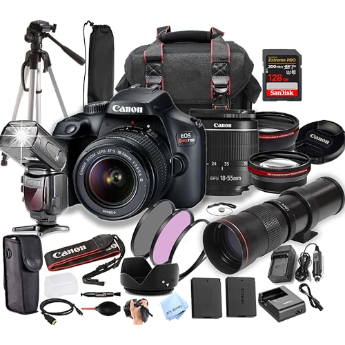 Canon Rebel T100 (EOS 4000D) con lentes y accesorios miniatura 1