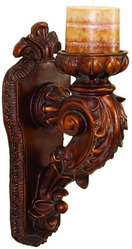 Deco 79 Polystone - Aplique de pared sólido, 5 x 7 x 13 pulgadas, bronce