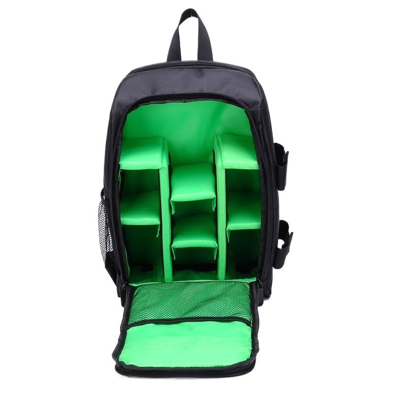 Borsa Reflex Fotografia Zaino Impermeabile Fotocamera Spalle Borse Custodia Nylon Viaggio Esterno DSLR(M-green lining)