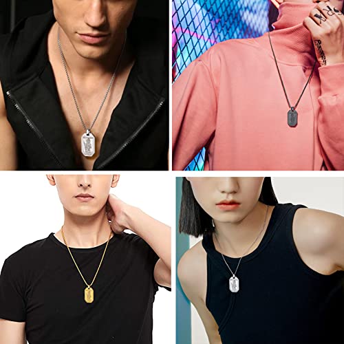 PROSTEEL 316L Stainless Steel Saint St Christopher/Michael Pendant Protecion Necklace for Men, Personalized Engravable Medal Necklace, 22"-24" Adjustable, Come with Box3