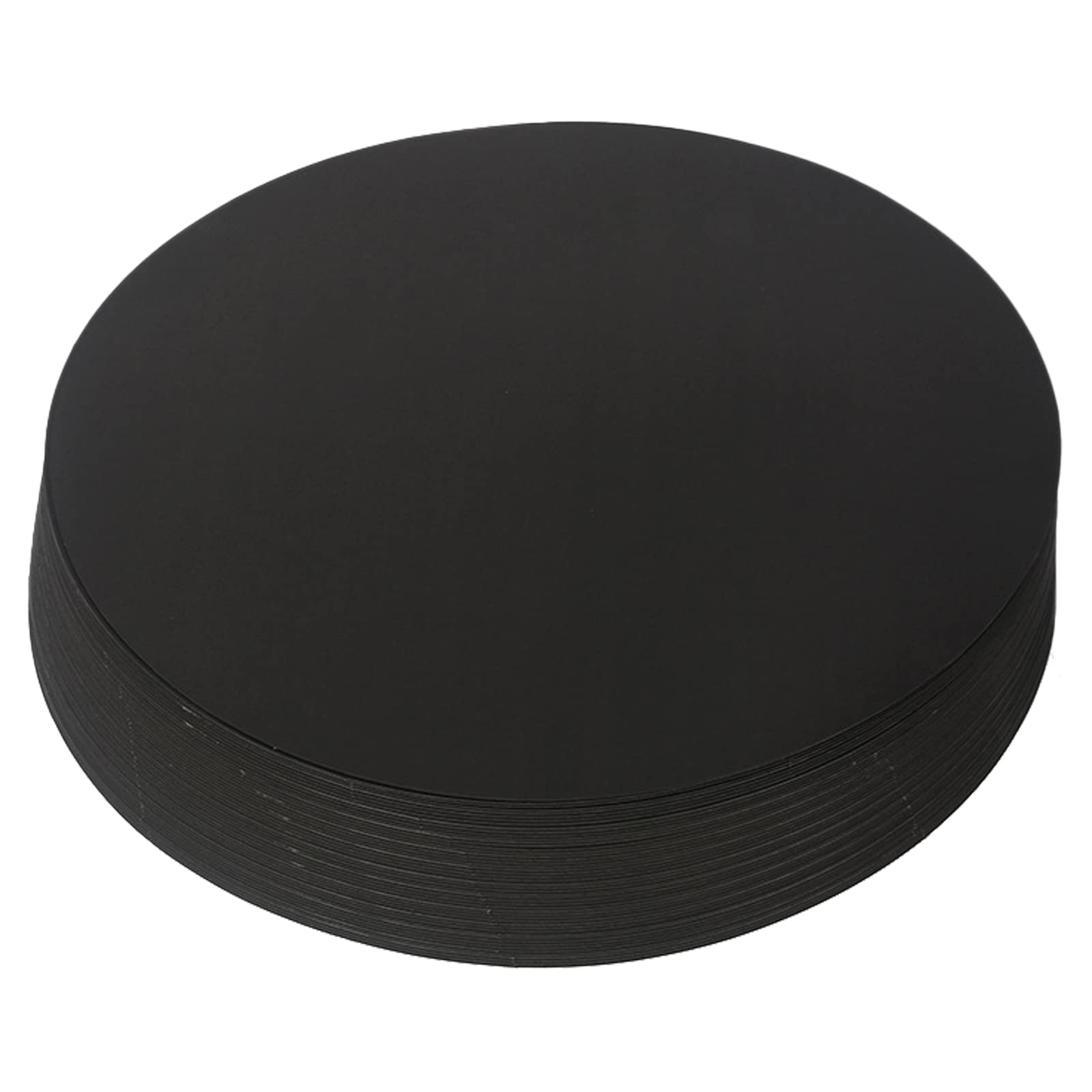 INCAUCA 50Pcs Round Craft Paper 7.9 in (20 cm), Thick Painting Drawing Paper, Blank Cardboard Cardstock, Paper Cutouts Circle for DIY Party Decoration Arts Writing Supplies (Black)