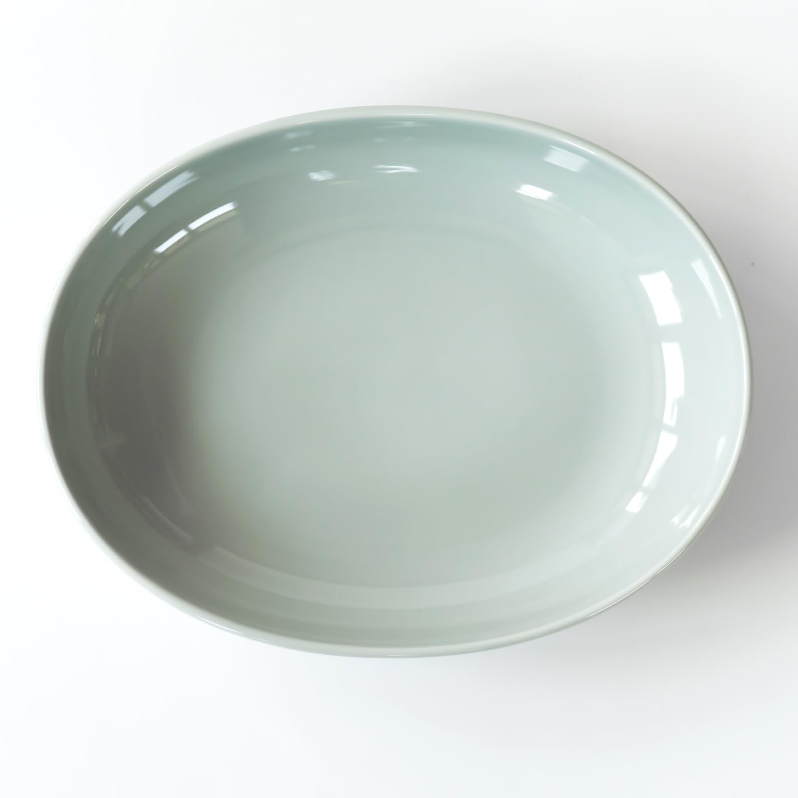 Saikai Pottery 18306 Hasami Ware Common Bowl Plate, Oval, Gray, Diameter Approx. 9.1 inches (23 cm), Microwave and Dishwasher Safe