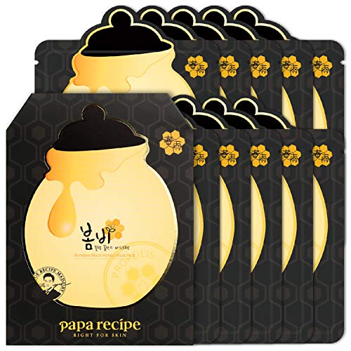 Papa Recipe Bombee Black Honey Mask Pack 10 sheets. Korean skin care, facial skin care sheet mask, deep Moisturizing for dry skin