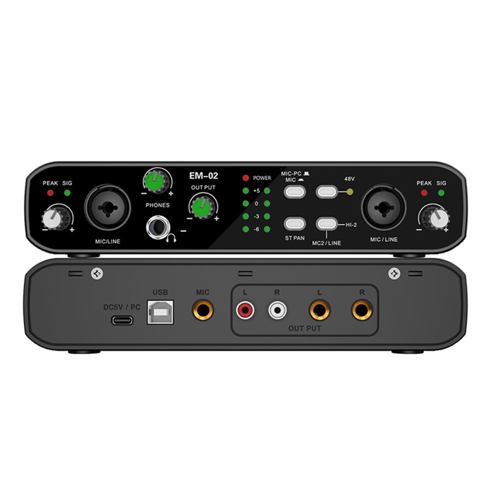 Tarjeta de Sonido Diseño Compacto Sólido Negro
