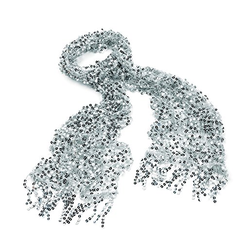 Central Chic Écharpe A Paillette Sequins Argent