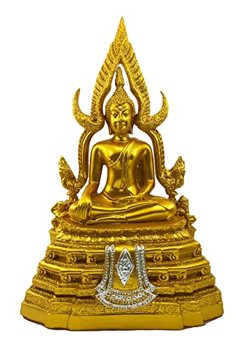 Estatua Buda Chinnaraj dorada 12" para decoración miniatura 1