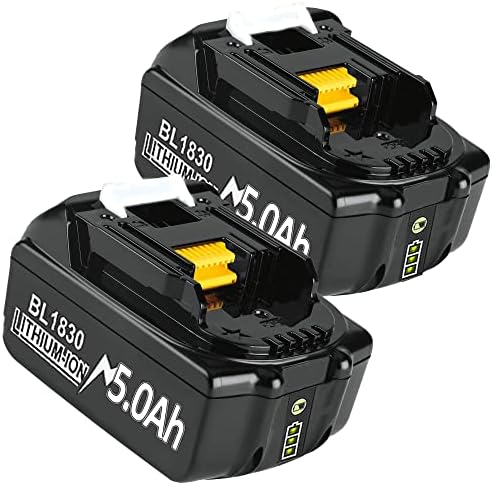 2X 18V 5000mAh Ersatzakku für Makita Akku 18V | BL1830 BL1830B BL1850 BL1850B BL1860 BL1860B BL1840 BL1835 BL1845 BL1820 LXT-400 Werkzeugakkus